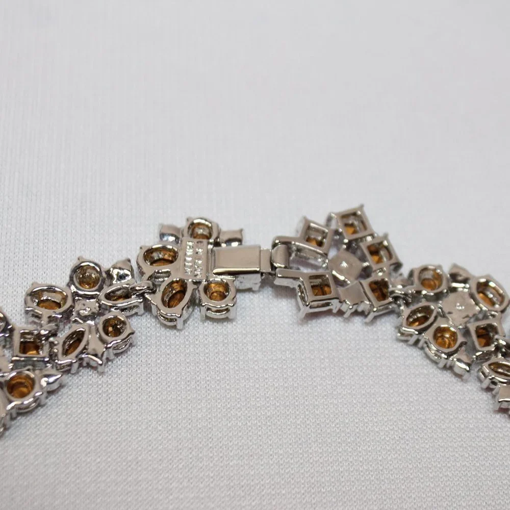 Nolan Miller Multi-Color Floral Crystal and Silver Necklace - Picture 8 of 13